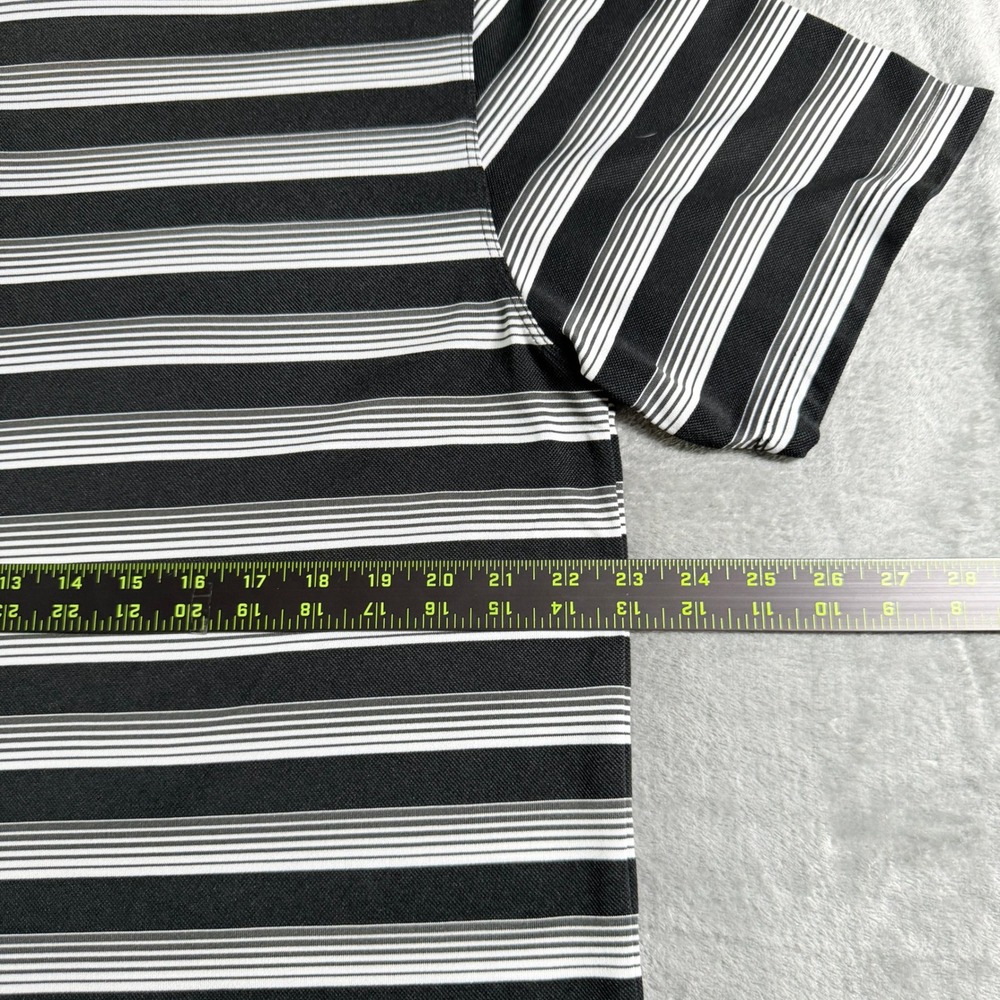 Nike Dri Fit Golf Polo Shirt Black White Stripe Short Sleeve Mens L - Picture 8 of 10
